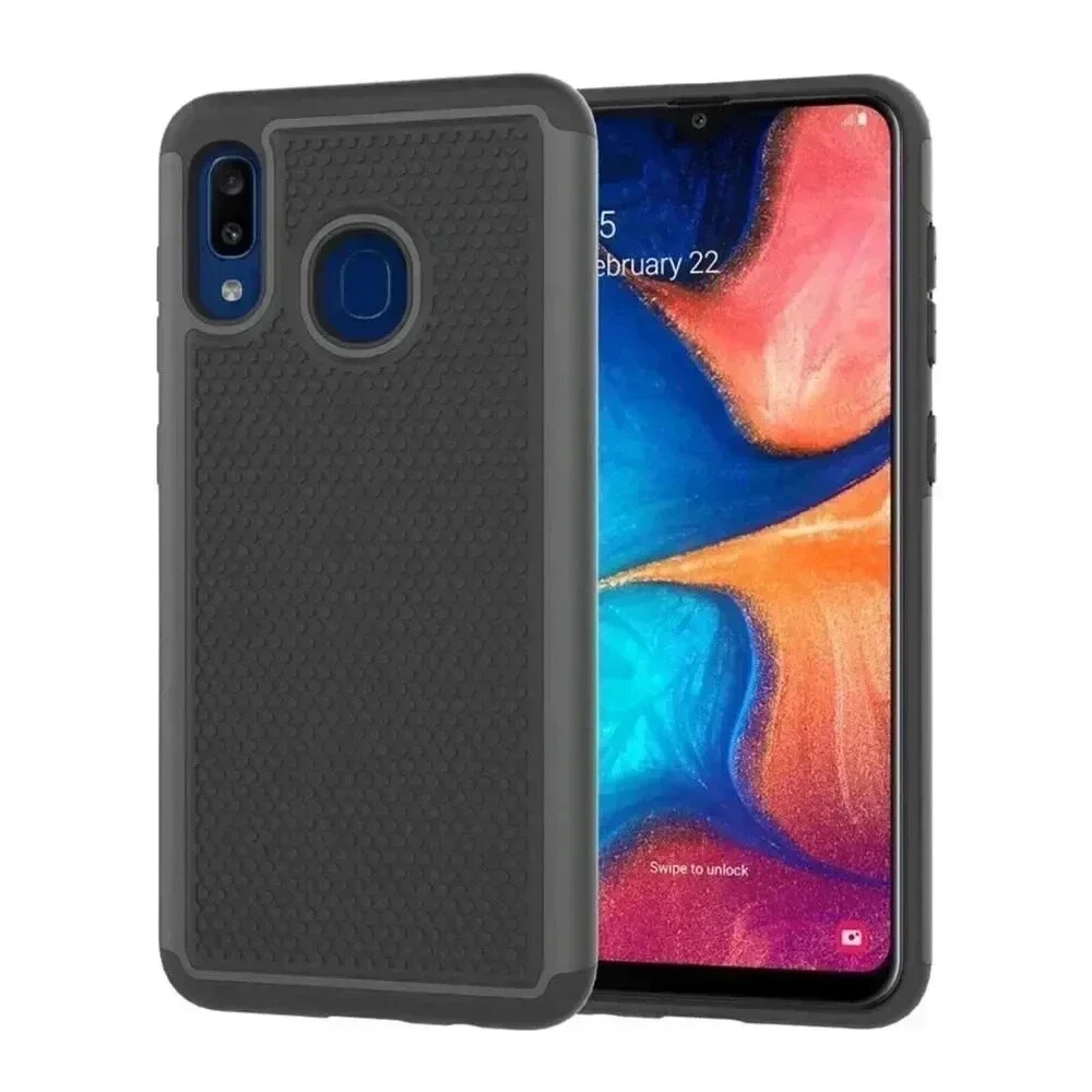 Dahkoiz Hybrid Case‎ For Galaxy A20 A30 Mint Green Gray 2 Screen Protectors
